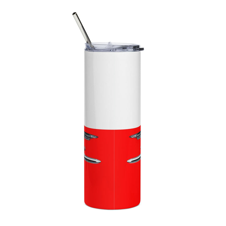 1955 55 Chevy Bel Air Tribute 20 ounce Tumbler with Straw Red/White