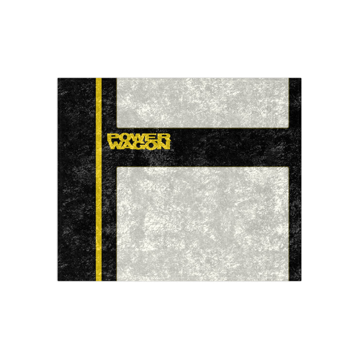 Power Wagon Tribute Crushed Velvet Blanket in white/black