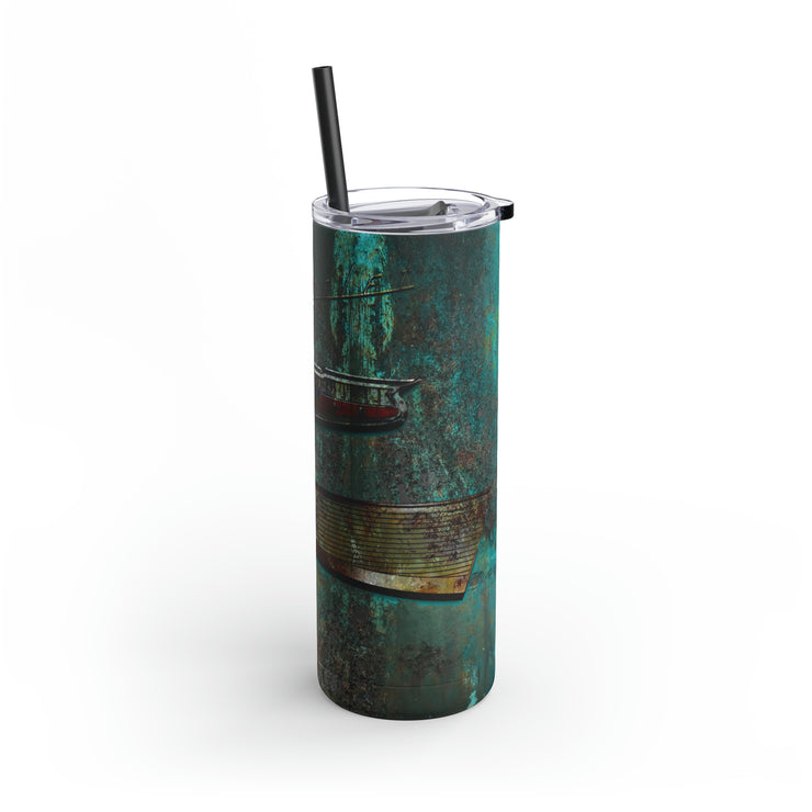 57 Chevy Tribute Skinny Matte Tumbler, 20oz Rusted Turquoise