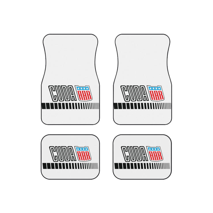 Plymouth Cuda Tribute Car Floor Mats (Set of 4) white