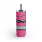 57 Chevy Tribute Skinny Matte Tumbler, 20oz pink