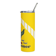 1971 1972 Plymouth Roadrunner Tribute Skinny Matte Tumbler, 20oz Yellow / White