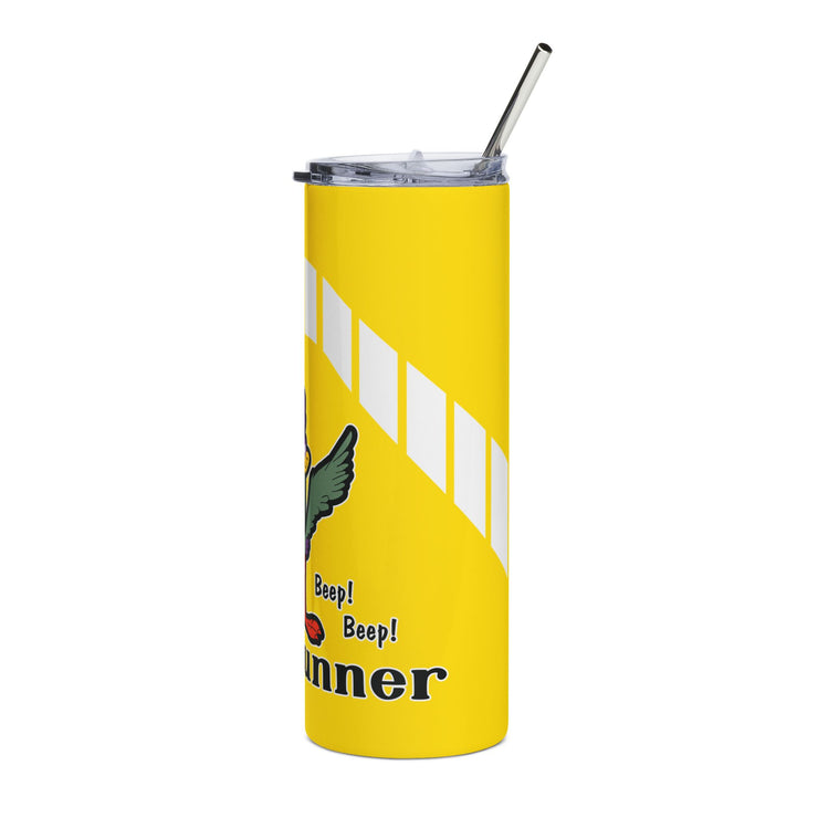1971 1972 Plymouth Roadrunner Tribute Skinny Matte Tumbler, 20oz Yellow / White