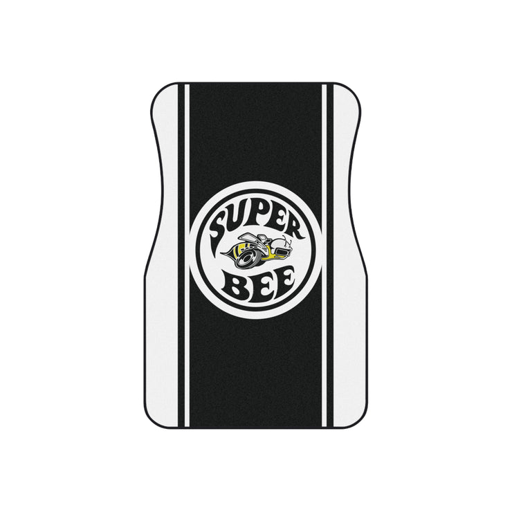 Super Bee Tribute Car Floor Mats (Set of 4) white / black