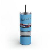 57 Chevy Tribute Skinny Matte Tumbler, 20oz Light Blue