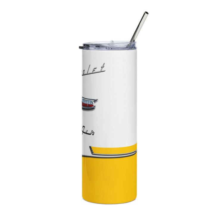 56 Chevy Tribute Skinny Matte Tumbler, 20oz Yellow