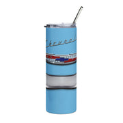 1957 57 Bel Air Tribute 20 ounce Tumbler with Straw Blue