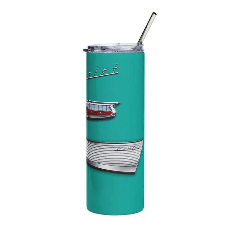 57 Chevy Tribute Skinny Matte Tumbler, 20oz Turquoise