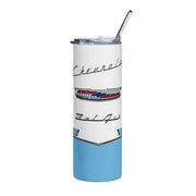 1956 56 Bel Air Tribute 20 ounce Tumbler with Straw Light Blue/White