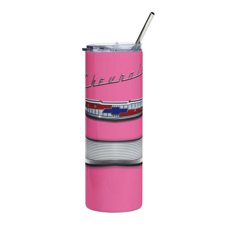 57 Chevy Tribute Skinny Matte Tumbler, 20oz pink
