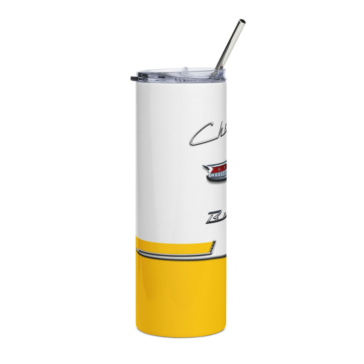 1956 56 Bel Air Tribute 20 ounce Tumbler with Straw Yellow/White