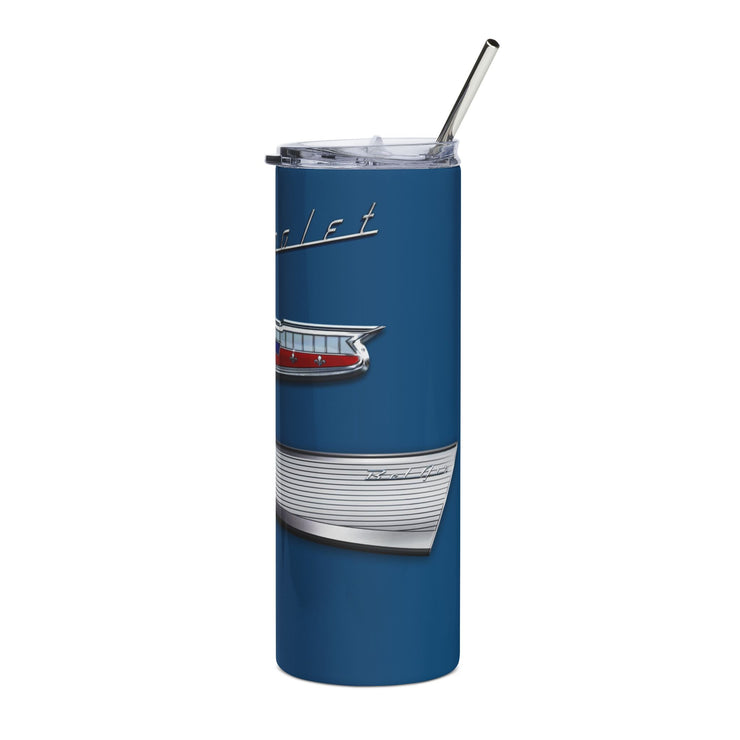 1957 57 Bel Air Tribute 20 ounce Tumbler with Straw Dark Blue