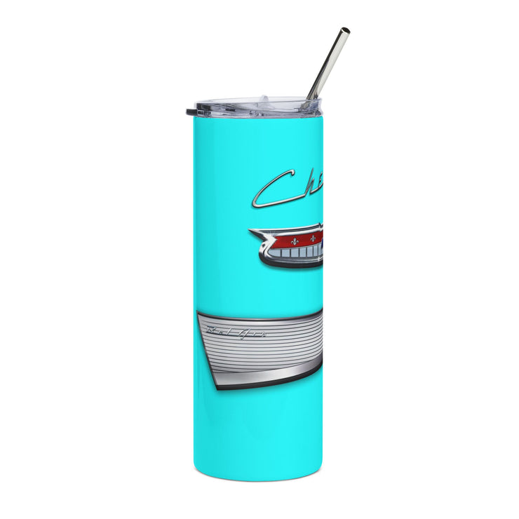 1957 57 Bel Air Tribute  20 ounce Tumbler with Straw Light Turquoise