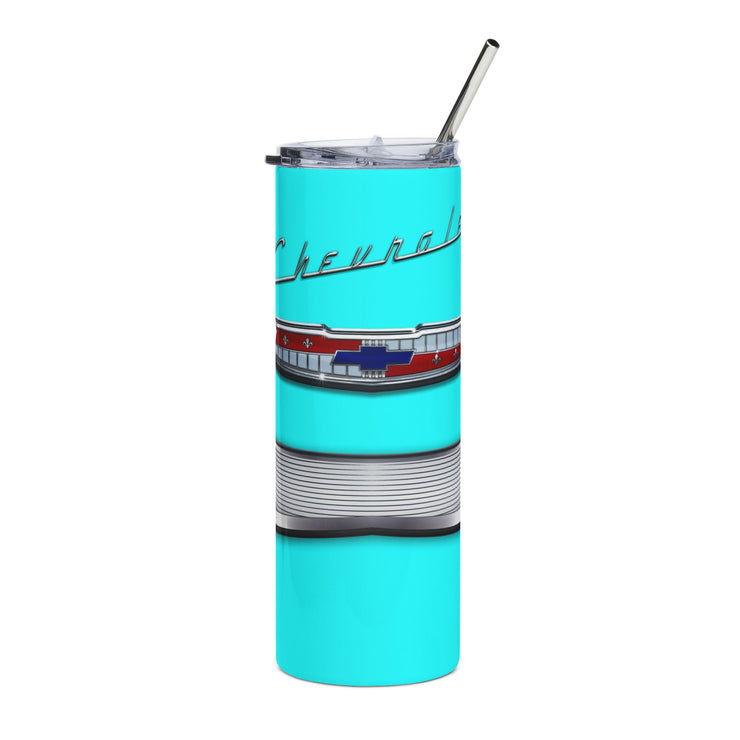 57 Chevy Tribute Skinny Matte Tumbler, 20oz Light Turquoise