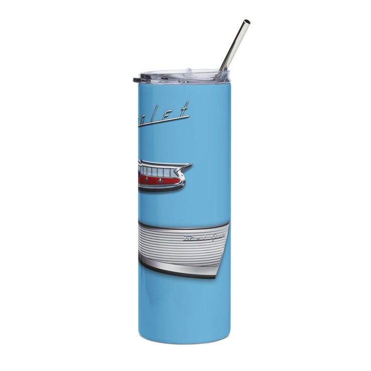 1957 57 Bel Air Tribute 20 ounce Tumbler with Straw Blue