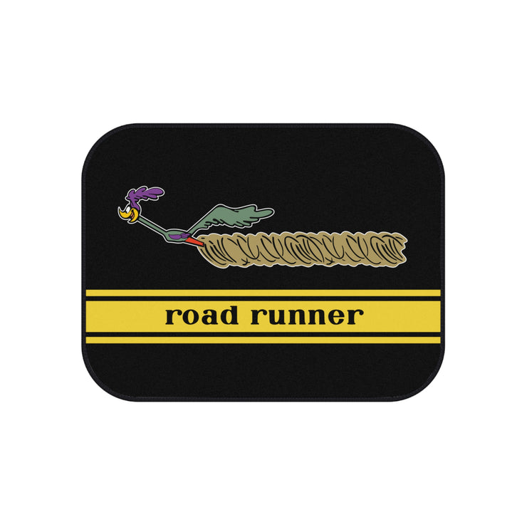 Plymouth Roadrunner Tribute Car Floor Mats (Set of 4) yellow Stripe flipped helmet