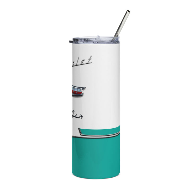 56 Chevy Tribute Skinny Matte Tumbler, 20oz Dark Turquoise