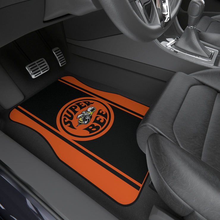 Super Bee Tribute Car Floor Mats (Set of 4) orange/black