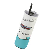 56 Chevy Tribute Skinny Matte Tumbler, 20oz Light Turquoise