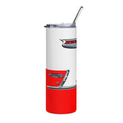 1955 55 Chevy Bel Air Tribute 20 ounce Tumbler with Straw Red/White