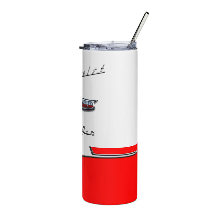 1956 56 Bel Air Tribute 20 ounce Tumbler with Straw Red/White