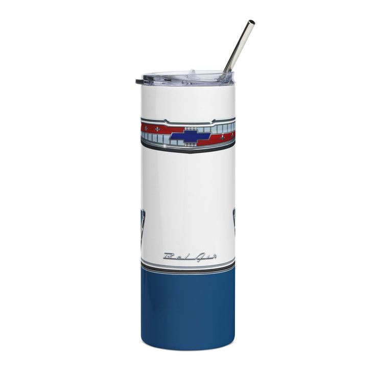1955 55 Chevy Bel Air Tribute 20 ounce Tumbler with Dark Blue/White