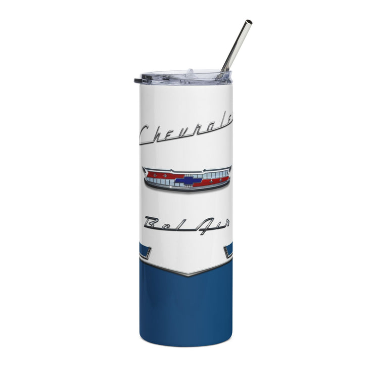 1956 56 Bel Air Tribute 20 ounce Tumbler with Straw Dark Blue/White