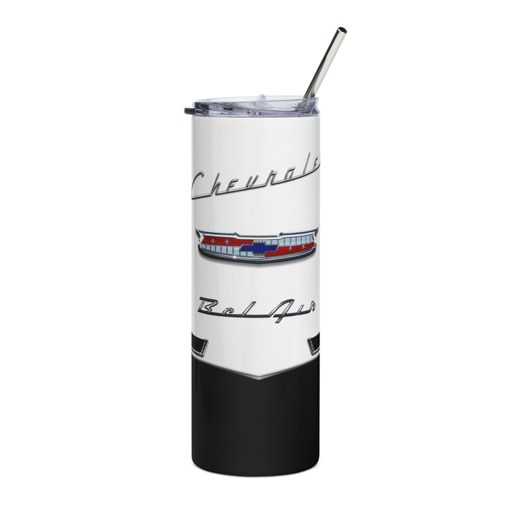 1956 56 Bel Air Tribute 20 ounce Tumbler with Straw Black/White