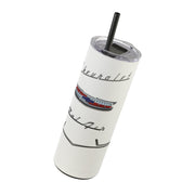 56 Chevy Tribute Skinny Matte Tumbler, 20oz White