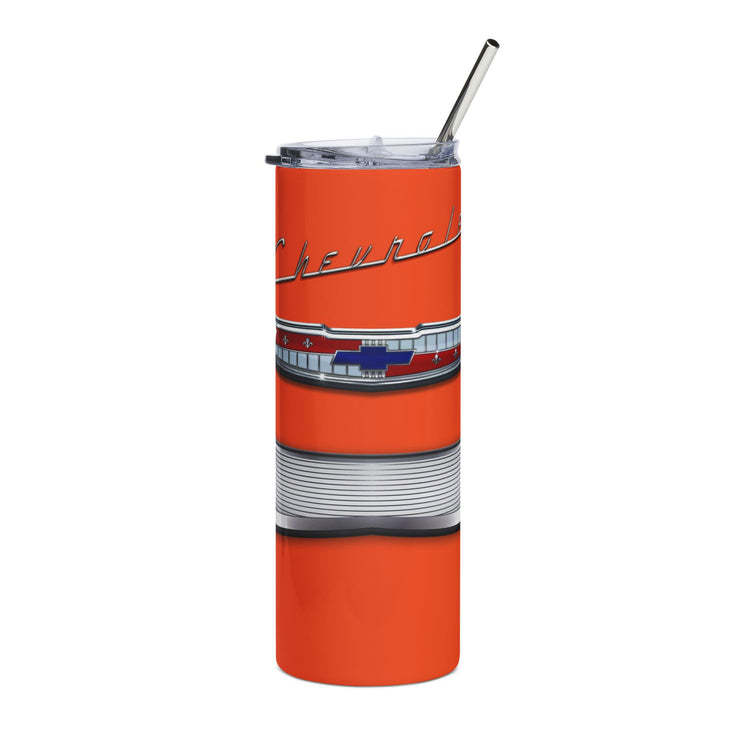 57 Chevy Tribute Skinny Matte Tumbler, 20oz Orange