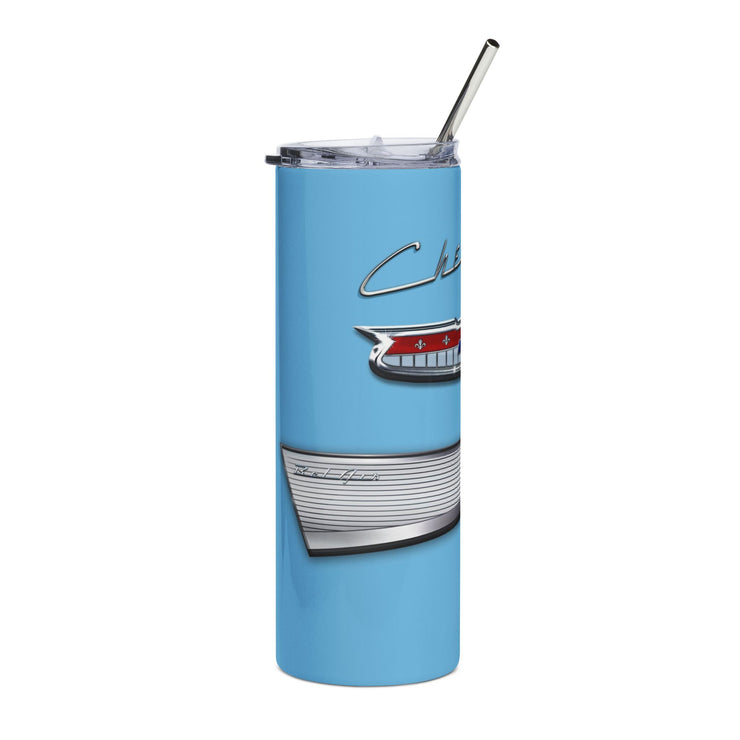 1957 57 Bel Air Tribute 20 ounce Tumbler with Straw Blue
