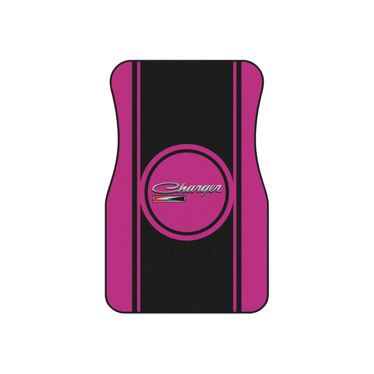 Pink Charger Black Stripe Tribute Car Floor Mats (Set of 4)