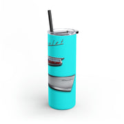 57 Chevy Tribute Skinny Matte Tumbler, 20oz Light Turquoise