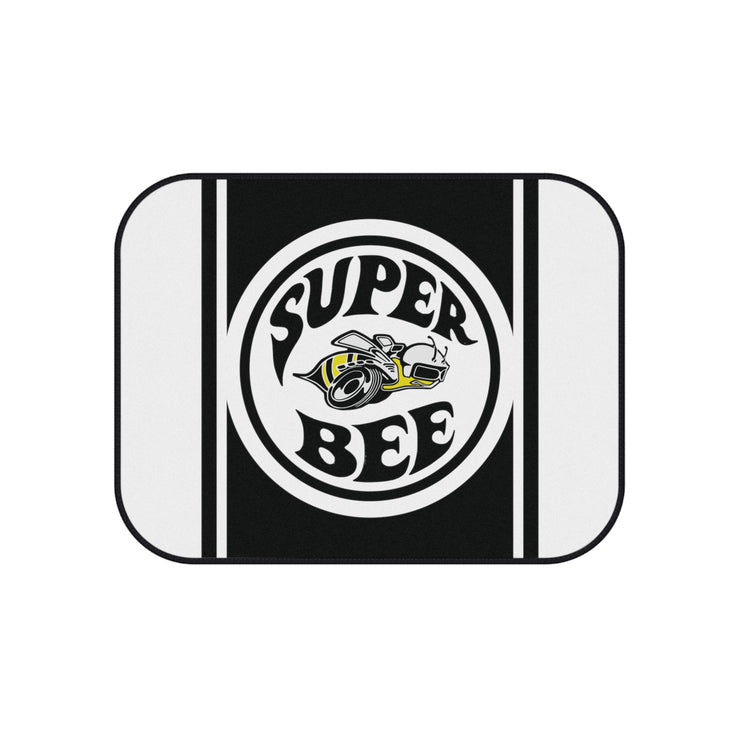 Super Bee Tribute Car Floor Mats (Set of 4) white / black