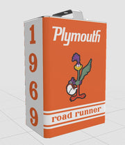Vintage Style 1969 Plymouth Roadrunner Mopar Gallon Decorative Gas Can with Spout orange