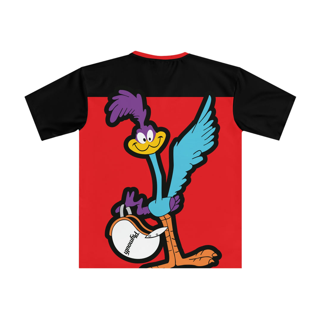 Oversized Road Runner Men's Loose T-shirt red/black