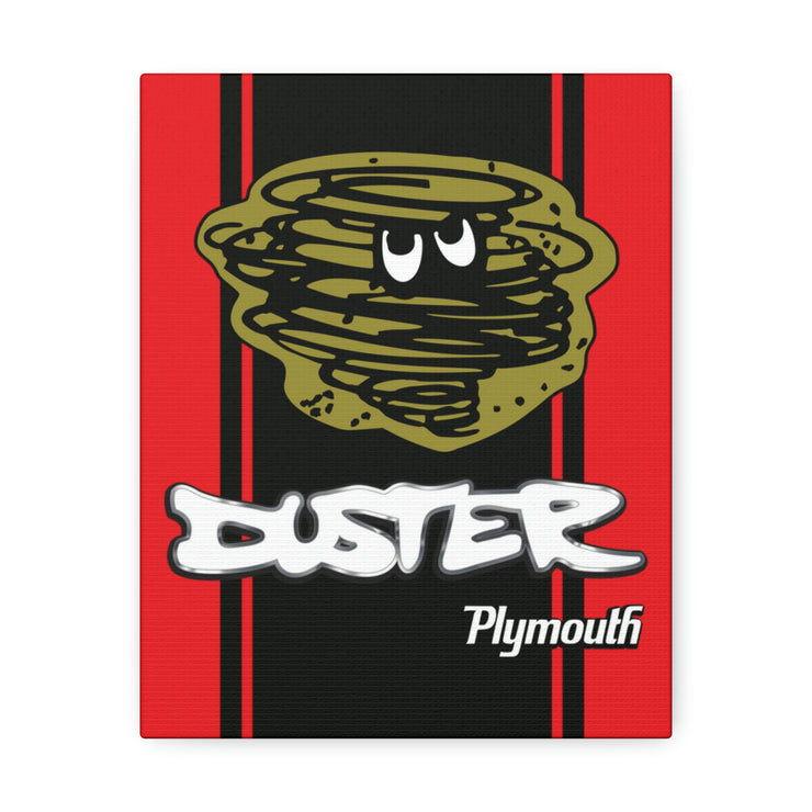 Vintage Style Plymouth Duster  Stretched Canvas Wall Art Red/Black