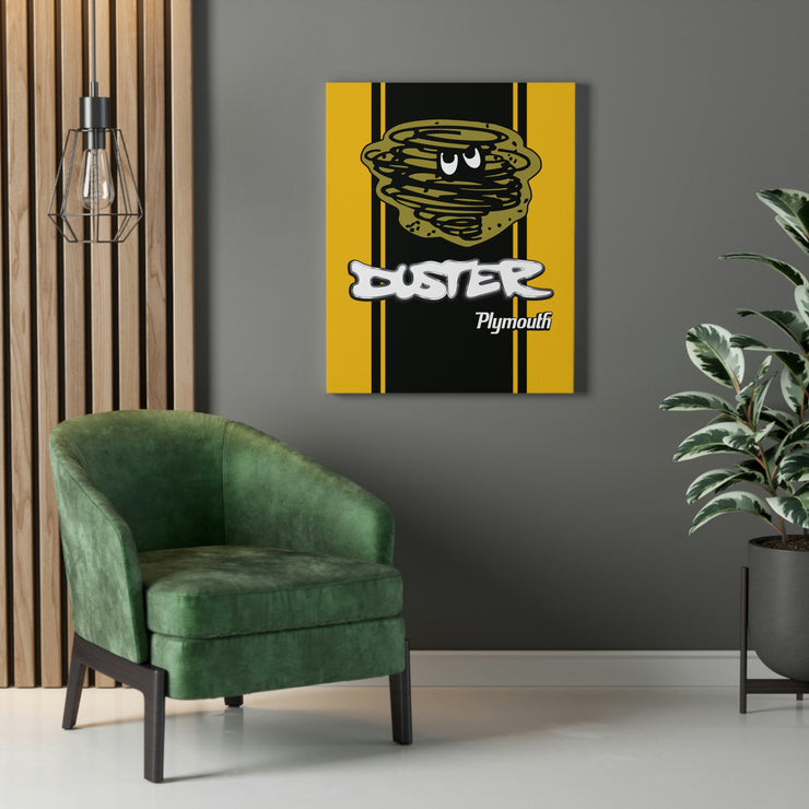 Vintage Style Plymouth Duster Stretched Canvas Wall Art yellow/black