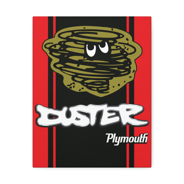 Vintage Style Plymouth Duster  Stretched Canvas Wall Art Red/Black