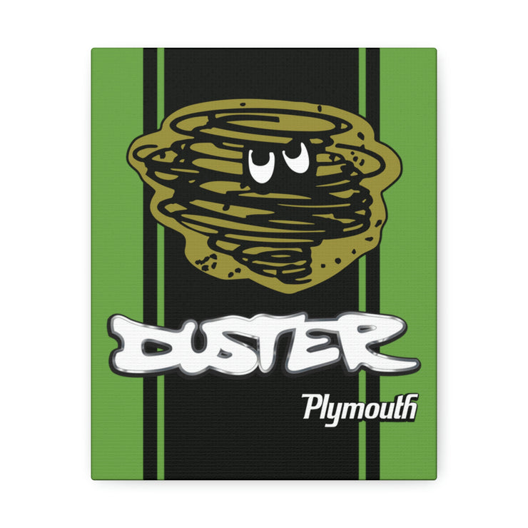 Vintage Style Plymouth Duster Stretched Canvas Wall Art green/black