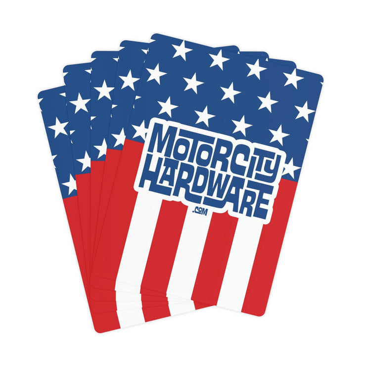Motor City Hardware Patriotic Poker Cards Red/White/Blue