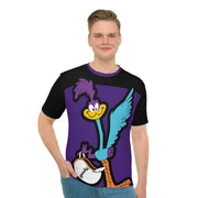 Oversized Road Runner Men's Loose T-shirt purple/black