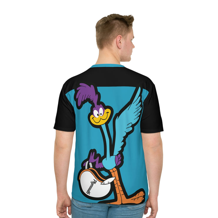 Oversized Road Runner Men's Loose T-shirt Turquoise/black