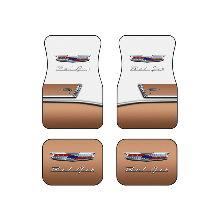 56 1956 Chevy Bel Air Tribute Car Floor Mats (Set of 4) copper/white