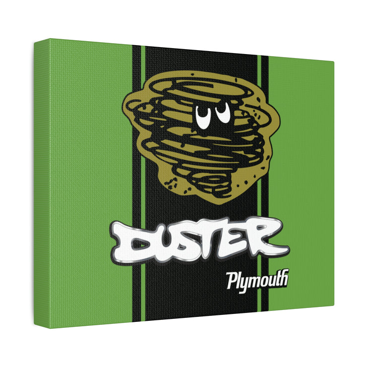 Vintage Style Plymouth Duster Stretched Canvas Wall Art green/black