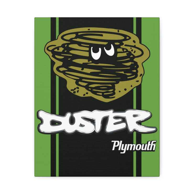 Vintage Style Plymouth Duster Stretched Canvas Wall Art green/black