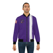 Road Runner Superbird Men's AOP Bomber Jacket Purple White Stripe