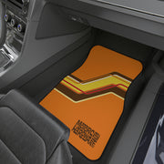 MCH Classic 70's Custom Van Stripe Tribute Car Floor Mats (Set of 4)  brown /orange