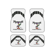 1971 1972 Plymouth Roadrunner Tribute Car Floor Mats (Set of 4) White/Black