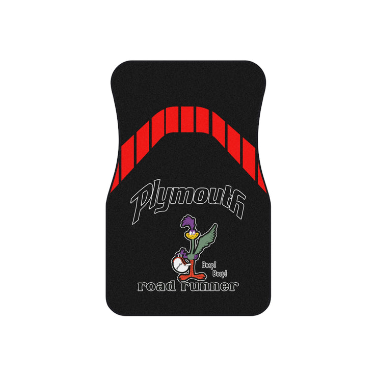 1971 1972 Curved Plymouth Roadrunner Tribute Car Floor Mats (Set of 4) Red/Black